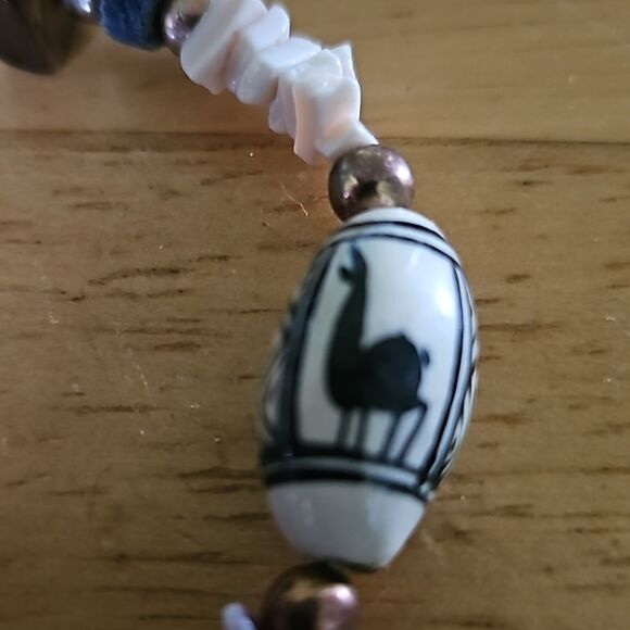 Colorful Llama Beaded Bracelet 8" Adjustable Boho Festival Jewelry Fun Gift - Picture 8 of 8